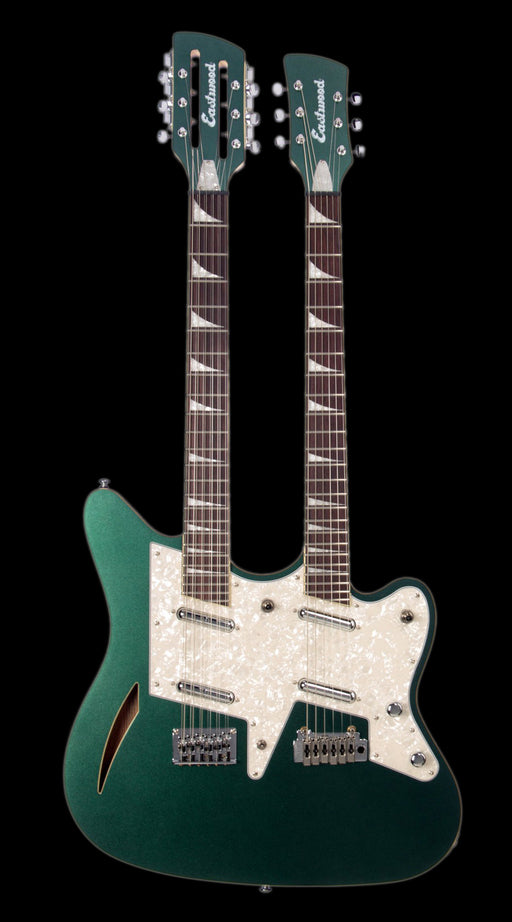 Eastwood Surfcaster 6/12 Double Neck Guitar Metallic Green