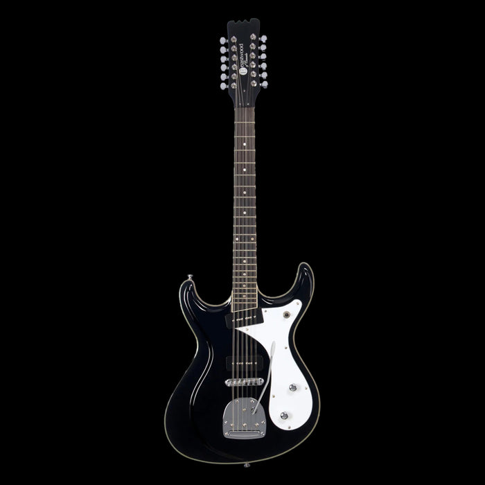 Eastwood Sidejack Deluxe 12 String Black with Chrome Hardware Front