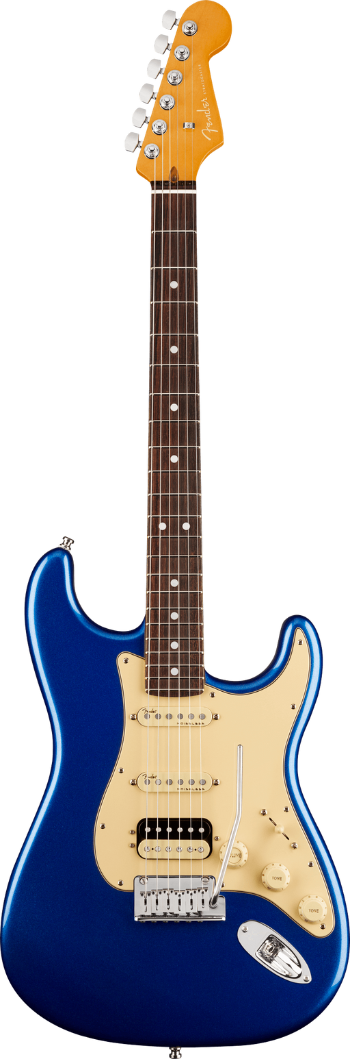 Fender American Ultra Stratocaster HSS Rosewood Fingerboard Cobra Blue Electric Guitar With Case
