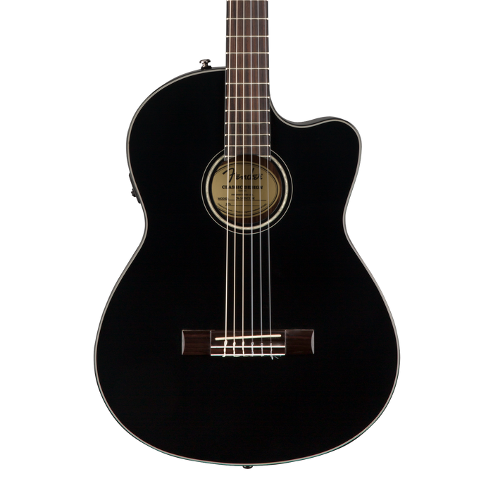 Fender CN-140SCE Acoustic Electric Nylon String Guitar Black With Case —  Truetone Music