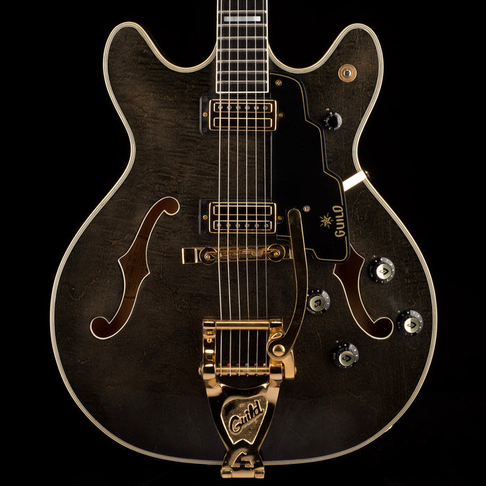 Pre Owned Vintage 1969 Guild Starfire VI Stereo with Bigsby Ebony Grain with OHSC - Jeffrey Foskett Collection