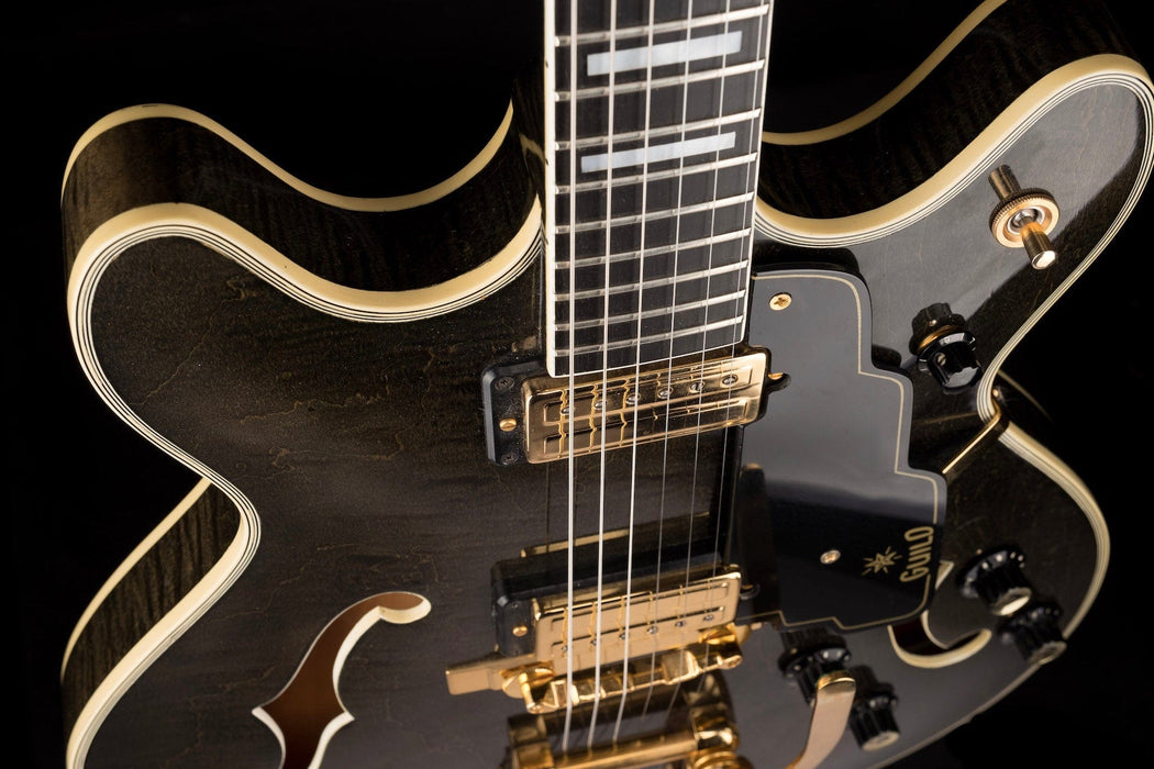 Pre Owned Vintage 1969 Guild Starfire VI Stereo with Bigsby Ebony Grain with OHSC - Jeffrey Foskett Collection