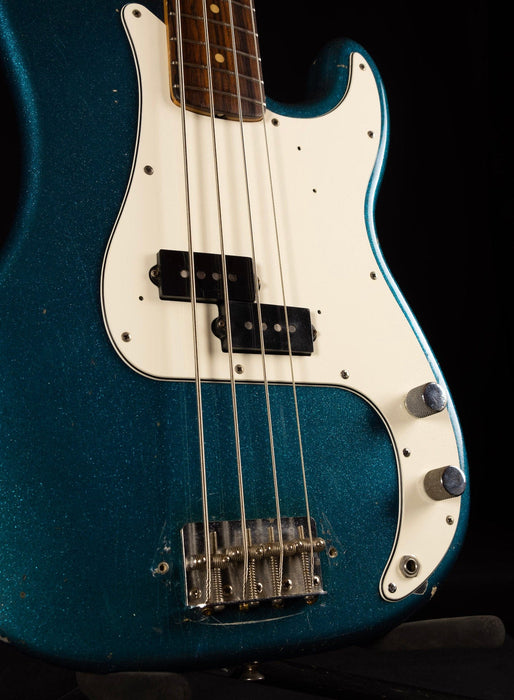 Vintage 1961 Fender Precision Bass Refinished Blue Sparkle With OHSC