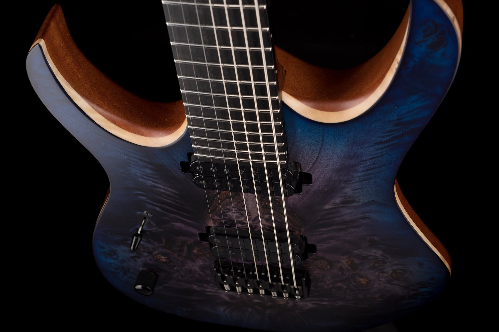 Mayones Left Handed Duvell Elite 7 String Dirty Purple Blue Burst — Truetone Music