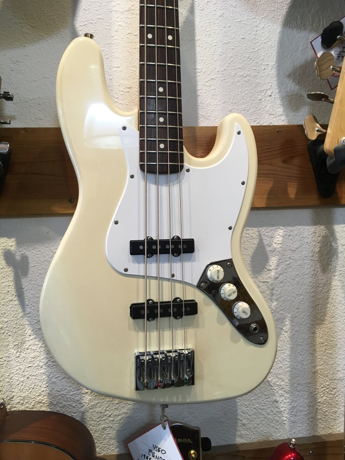 Used 1995 Fender Jazz Bass With Upgraded Pickups Olympic White ...