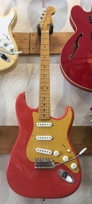 Used Fender Parts Caster 50's Style With Anondized Guard Fiesta Red