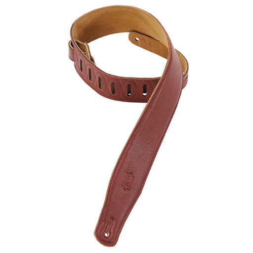 Levy's M26GF-BRG 2 1/2" Wide Burgundy Garment Leather Guitar Strap