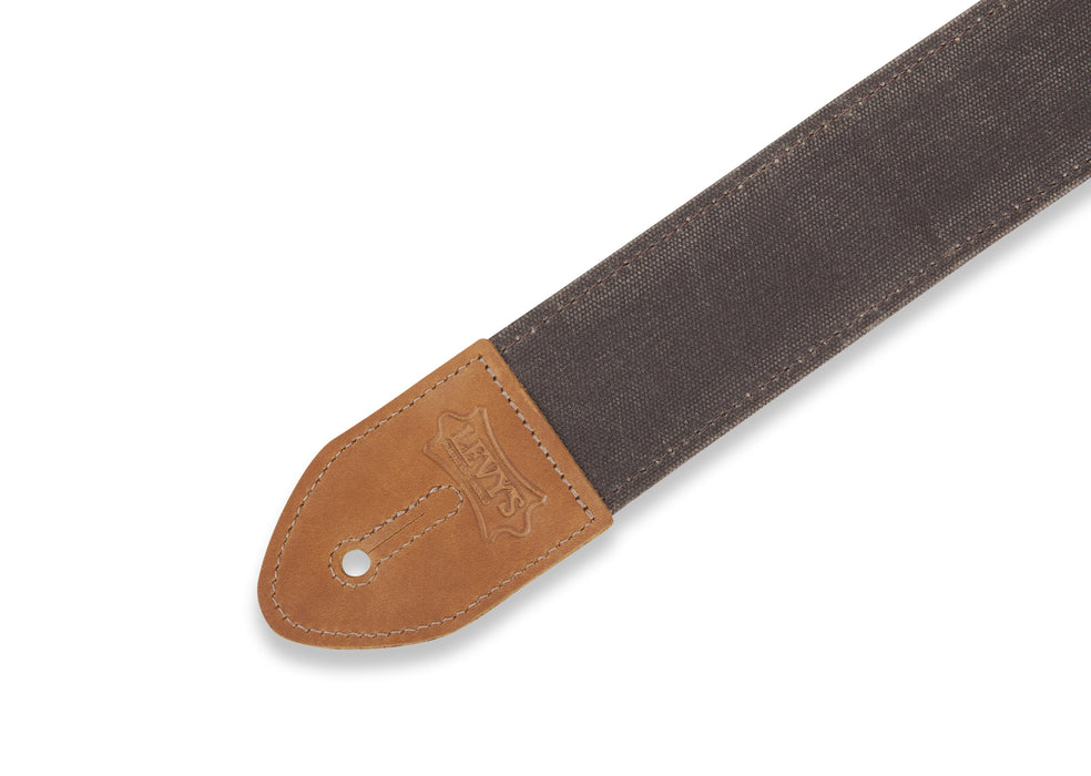 Levy's M7WC-BRN 2" Wide Waxed Canvas Guitar Strap