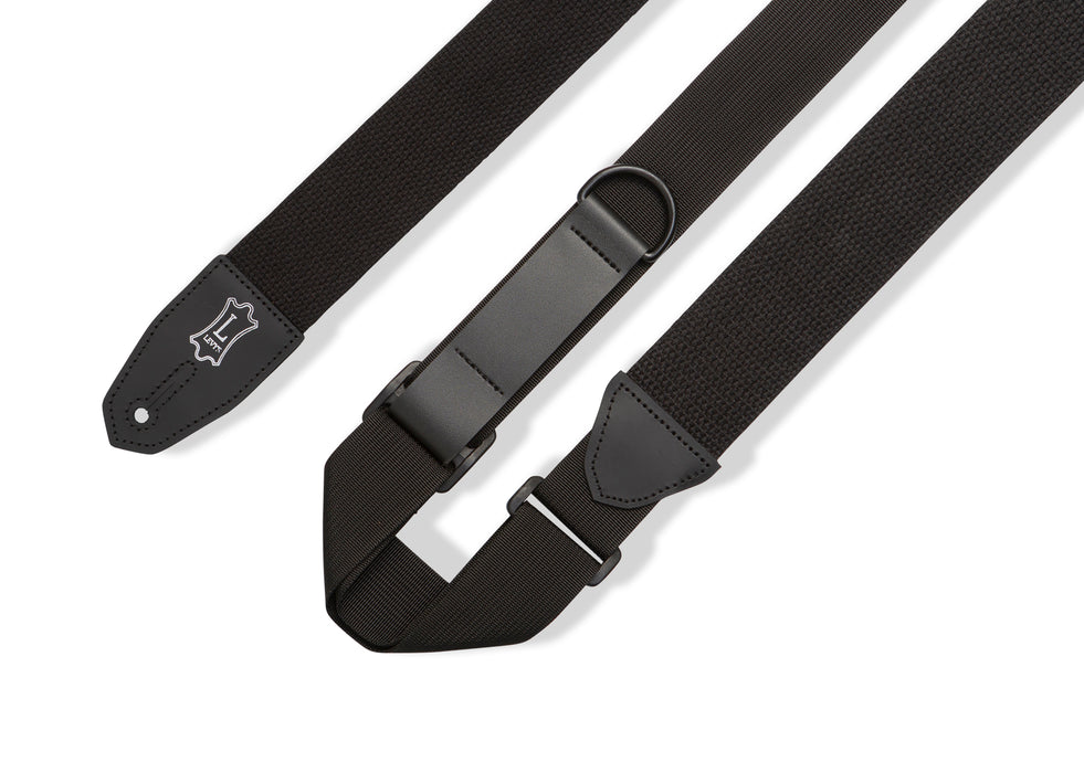 Levy's MRHC-BLK 2" Wide Cotton RipChord Guitar Strap.