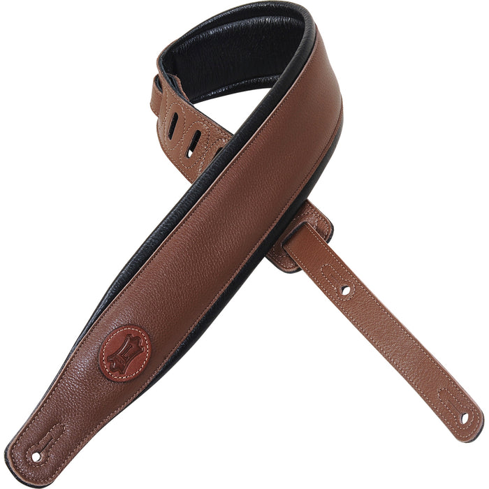 Levy's MSS2-BRN 3" Wide Brown Garment Leather Guitar Strap