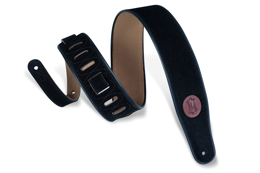 Levy's MSS3-BLK 2 1/2" Wide Black Suede Guitar Strap