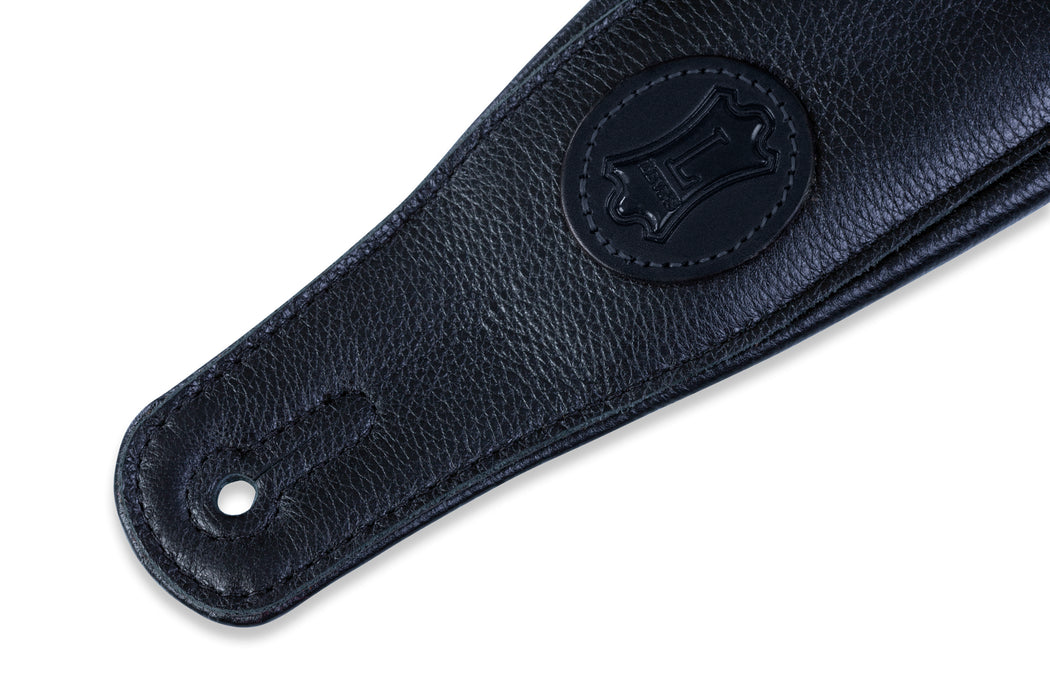 Levy's MSSB2-BLK  3" Wide Black Garment Leather Guitar Strap