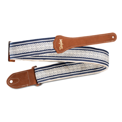 Taylor Academy Strap White/Blue Jacquard Cotton 2" 