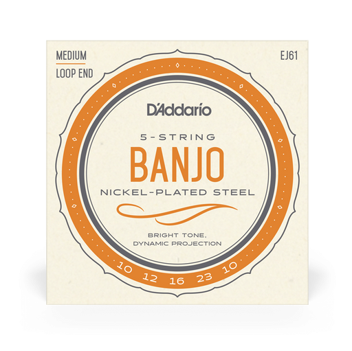 D'Addario EJ61 Set Banjo Nickel Wound 10-23 Medium Strings