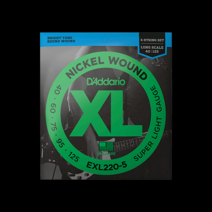 D'Addario EXL220-5 Set Bass XL 40-125 Long Scale 5-string Strings